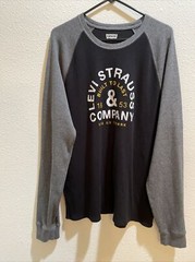 LEVI’S LONG SLEEVES PULLOVER SHIRT SIZE XXL, POLY/COTTON BLEND,BLUE/GRAY