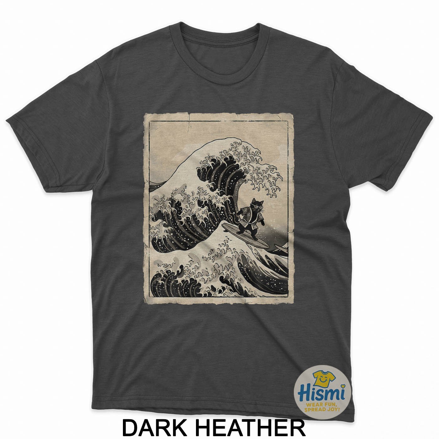 Funny Cat Surfing Japanese Art Kitten Anime Graphic Vintage T-Shirt gallery