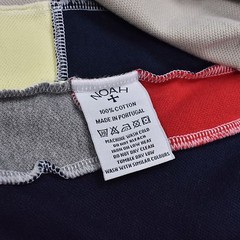 DS Noah NY SS17 Patchwork Pique Knit Color Block Core Logo T-Shirt Men’s M RARE