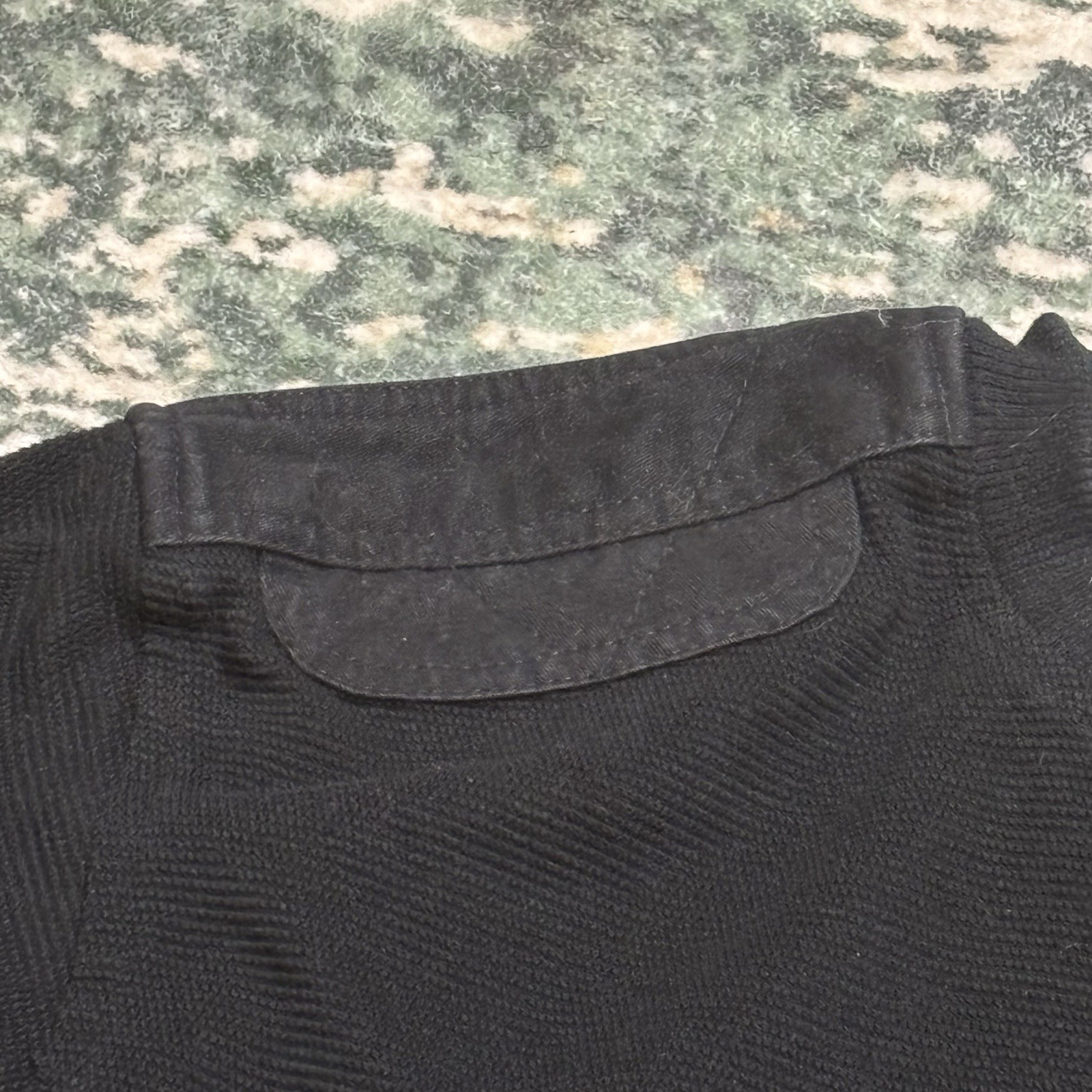 Diesel Mens Long Sleeve Shirt Large Black Micro Waffle Knit Utility Pocket XL gallery