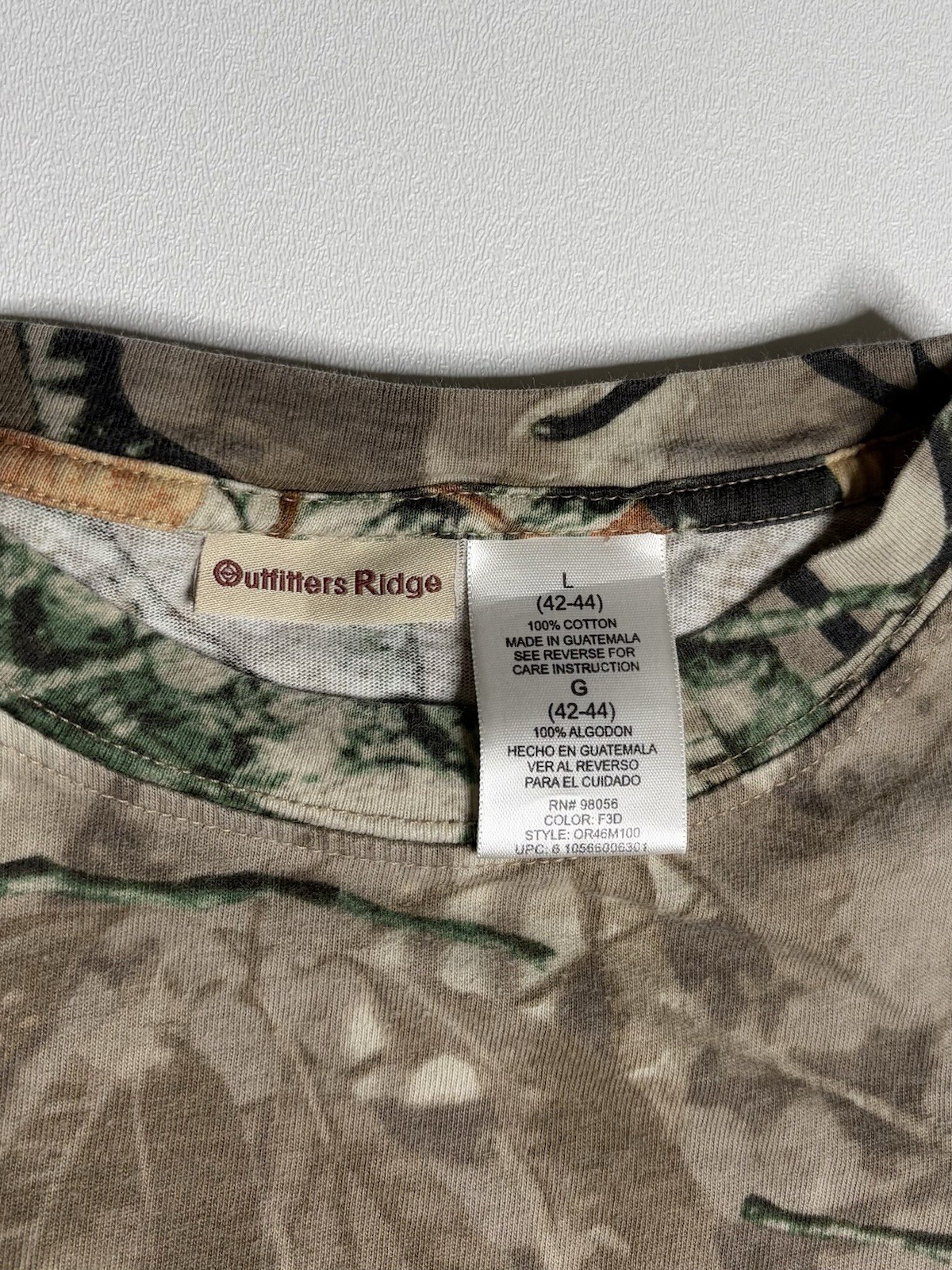Outfitters Ridge Camouflage Fusion 3-D Camo Hunting Outdoor TShirt Mens L gallery