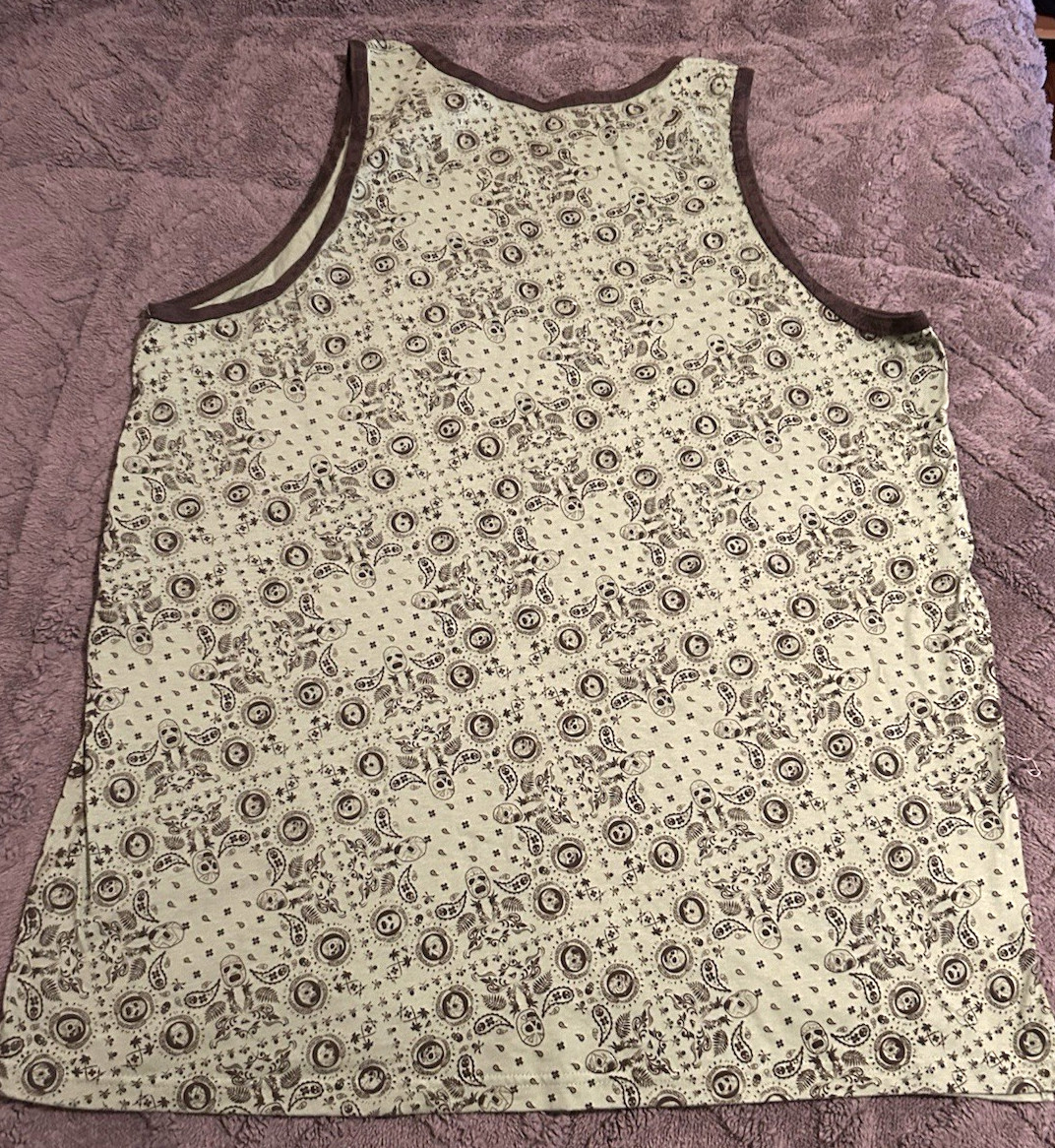 Quiksilver Mens Paisley Tank Top Size Small Cotton Green w/Brown - New gallery