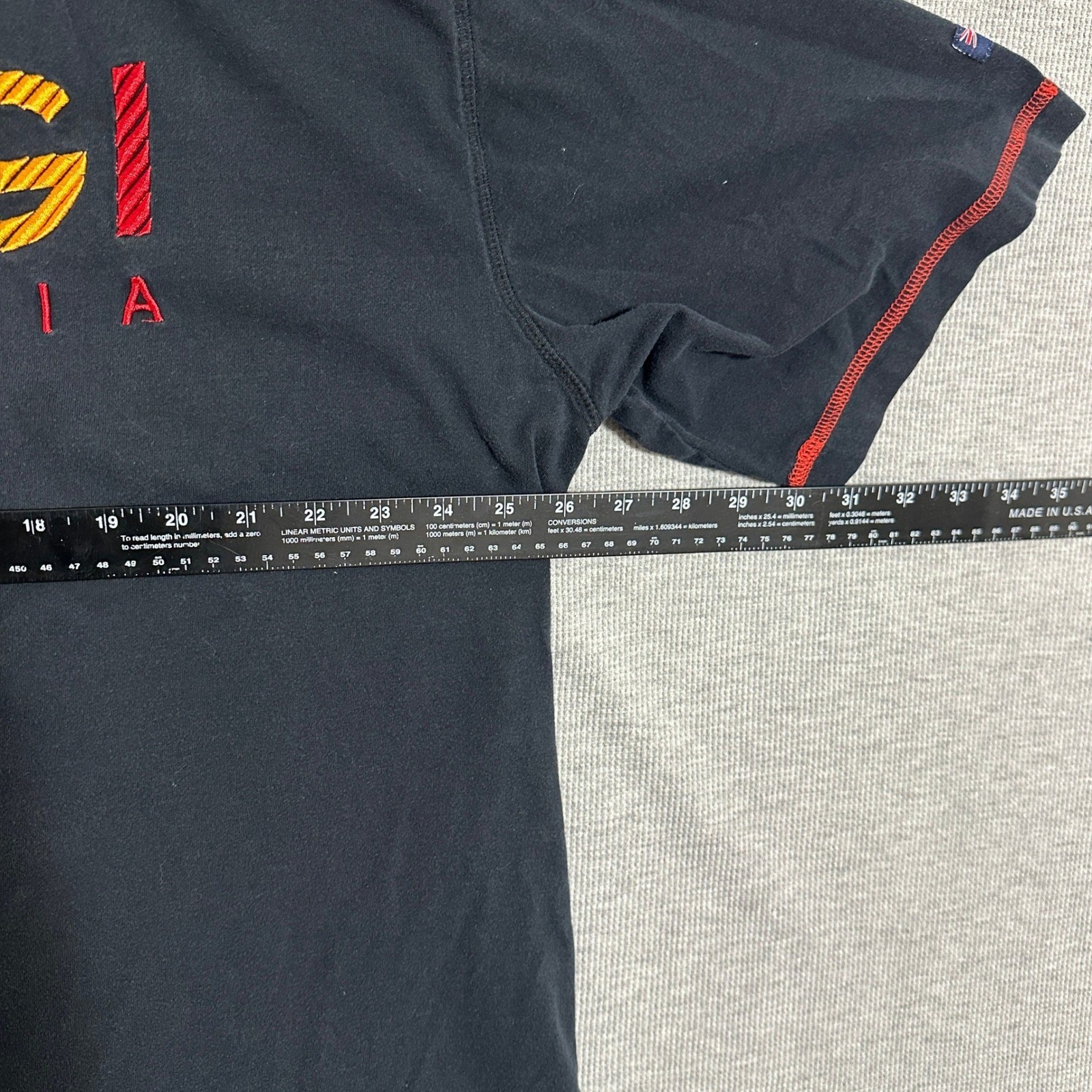Y2K Coogi Australia Embroidered Multicolor Logo Contrast Stitch Tee Black 3XL gallery