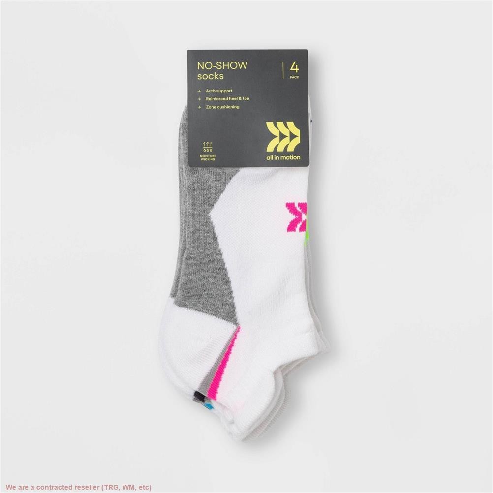 Women’s Active 4pk 4-10 No Show with Heel Tab Athletic Socks *SEE DEAL!!!*