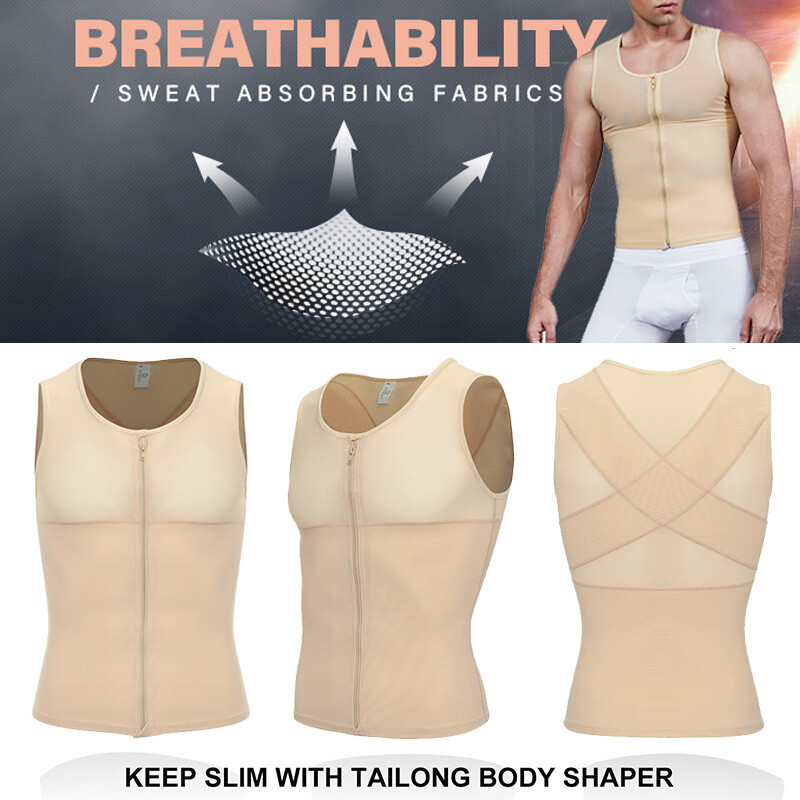 Men Slimming Body Shaper Vest Chest Compression Shirt to Hide Gynecomastia Moobs gallery