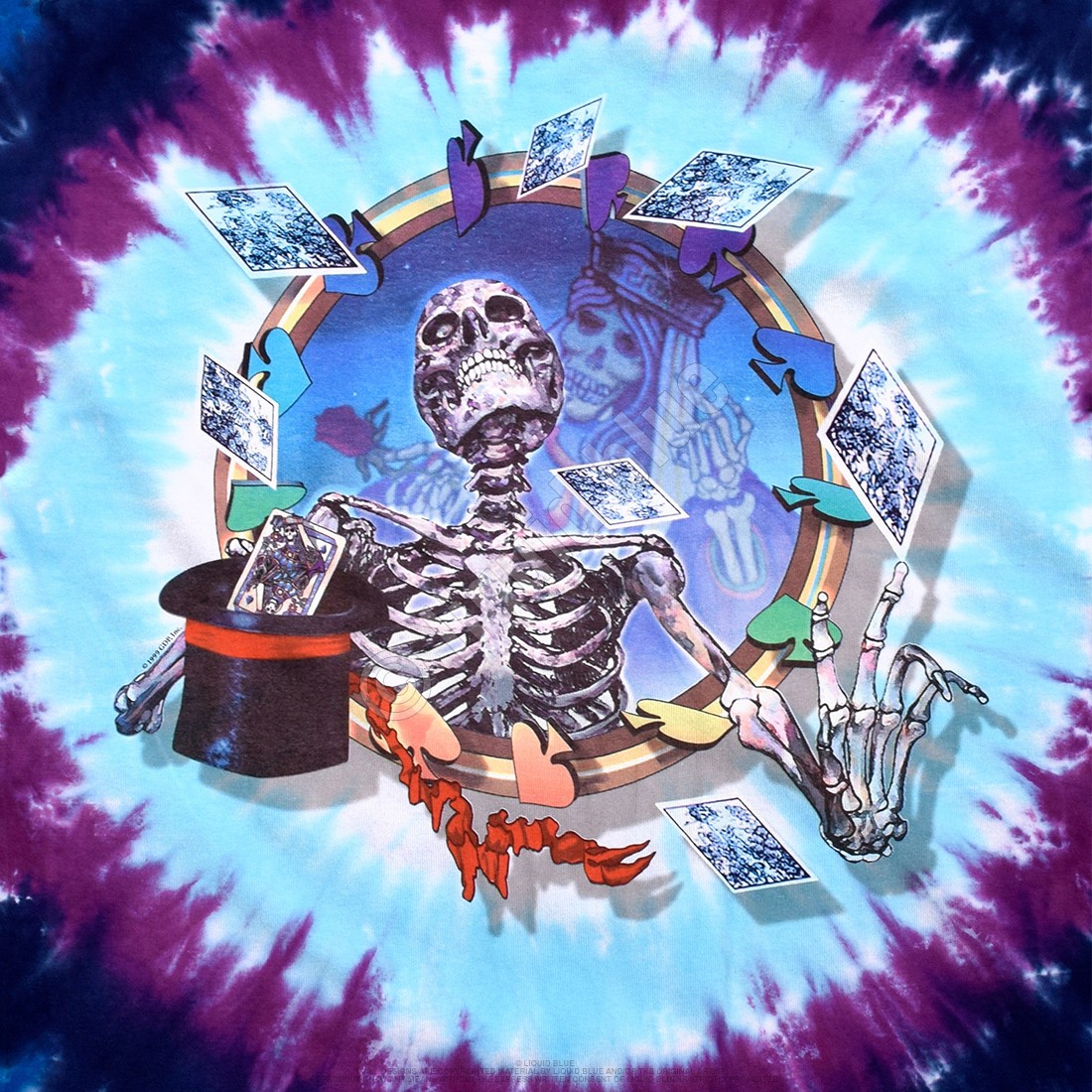 Grateful Dead Queen Of Spades Tie-Dye T-Shirt Liquid Blue gallery