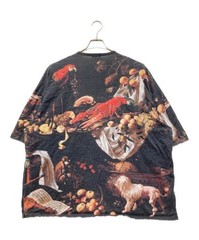 LAD MUSICIAN Baroque painting style printed T-shirt black 222