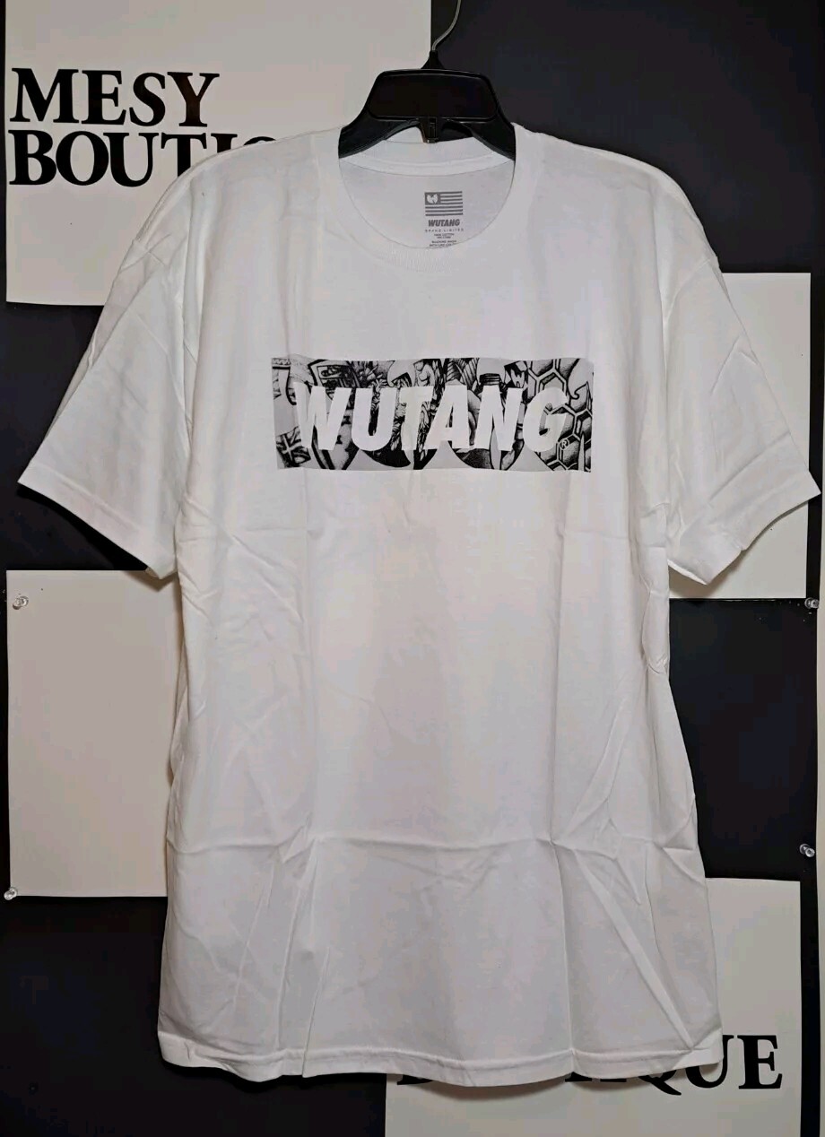 Wu-Tang T-Shirts Short Sleeve 100%Cotton Mens Graphic Logo Box Large White gallery