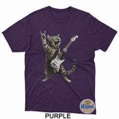 Funny Cat Playing Guitar Rock And Roll Gifts Men Women T-Shirt