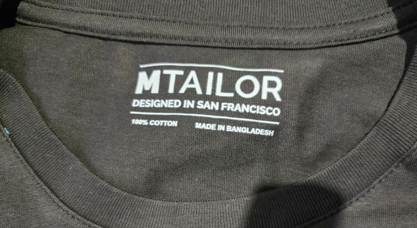 MTailor Men's Solid Long Sleeve Cotton T-Shirt Black New Size Large gallery