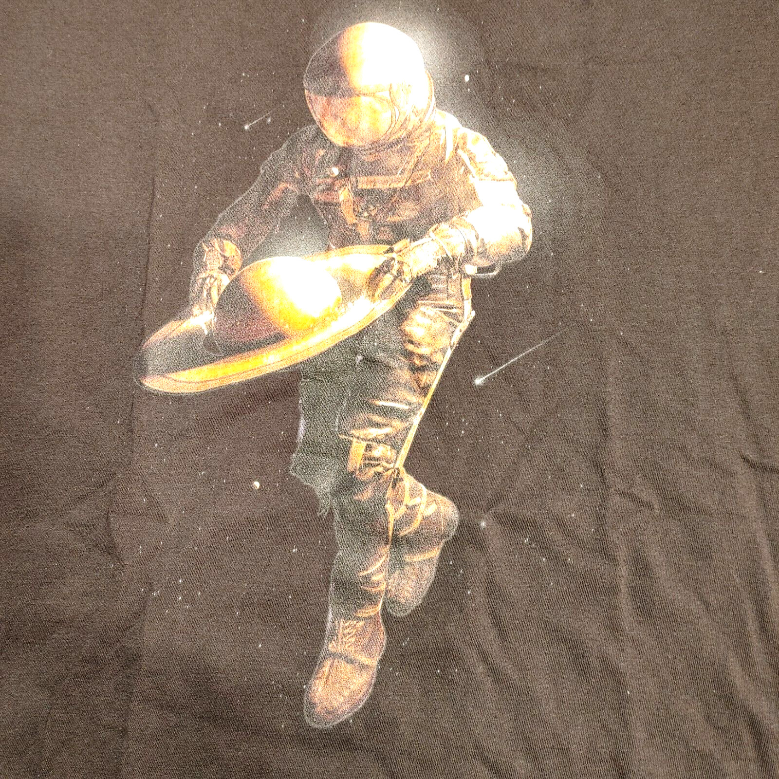 Delta soft, SiFi fantasy, astronaut in outer space. large T-shirt, 100% cotton. gallery