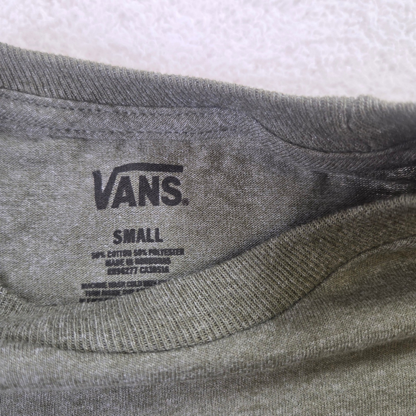 Vans Off The Wall Graphic Tee Mens Small Heather Olive Green Short Sleeve Shirt gallery