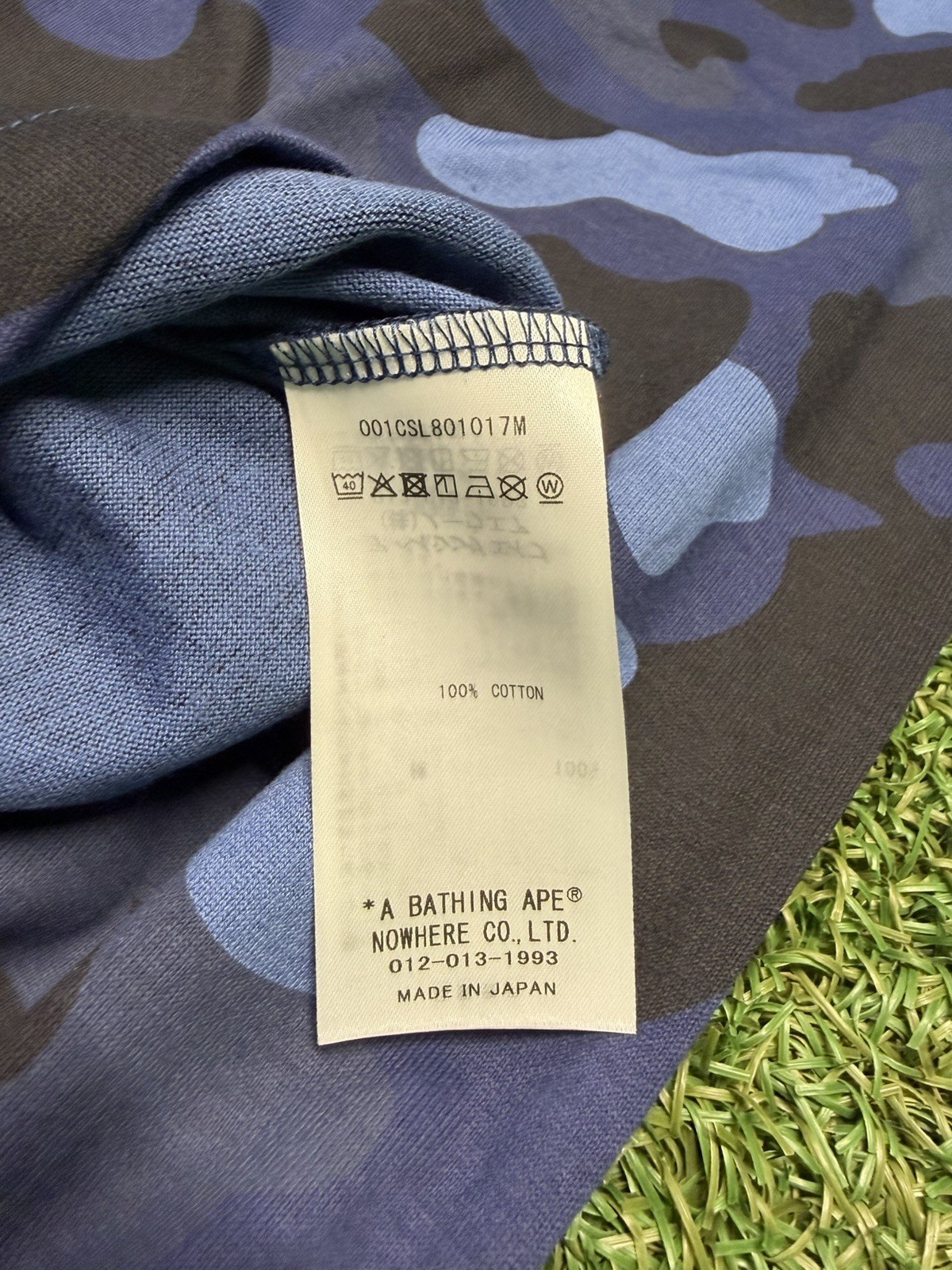 A Bathing Ape Blue Camo Shark Tee Size XL gallery