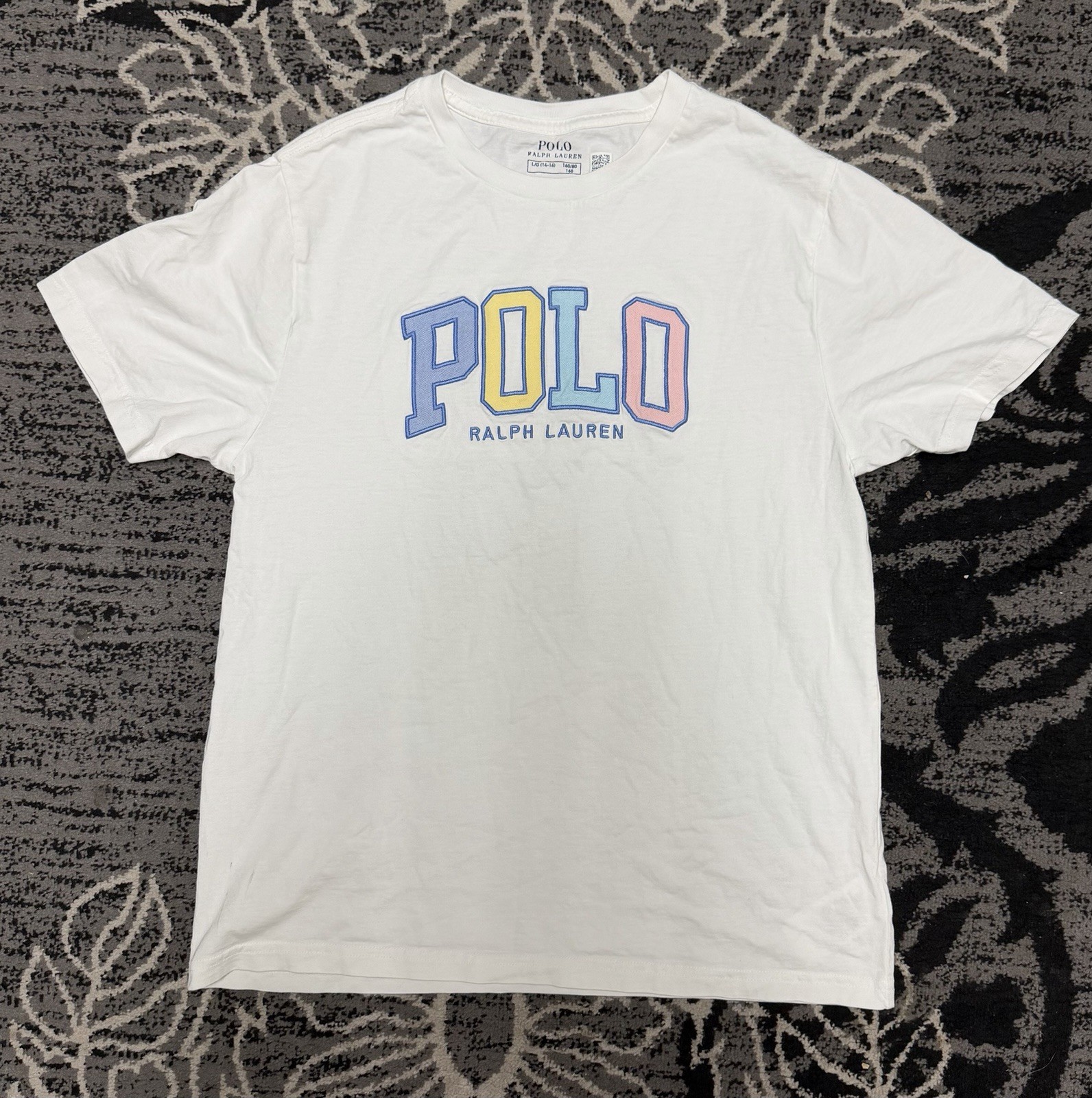 Polo Ralph Lauren White T-Shirt With Multicoloured Logo Size L #preppy #classic gallery