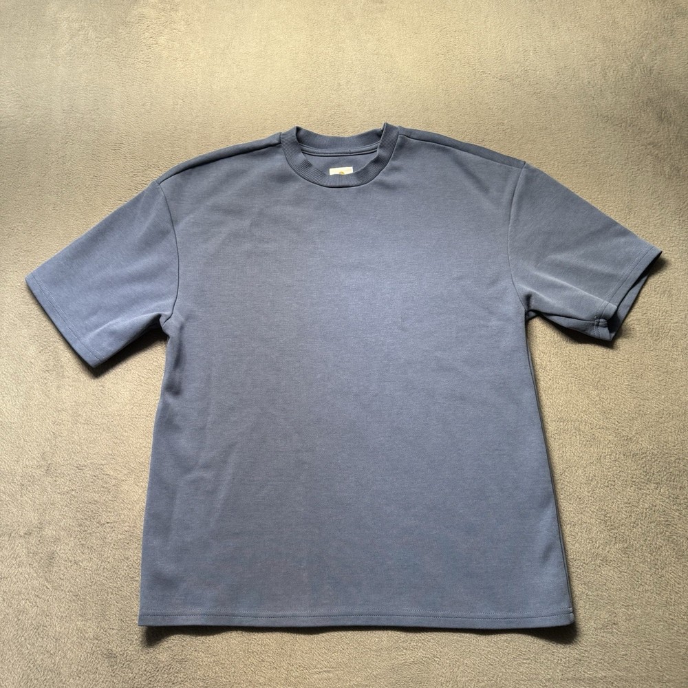 Lark & Owl Mens L Oversized Heavyweight T Shirt Blue Short Sleeve Crewneck EUC