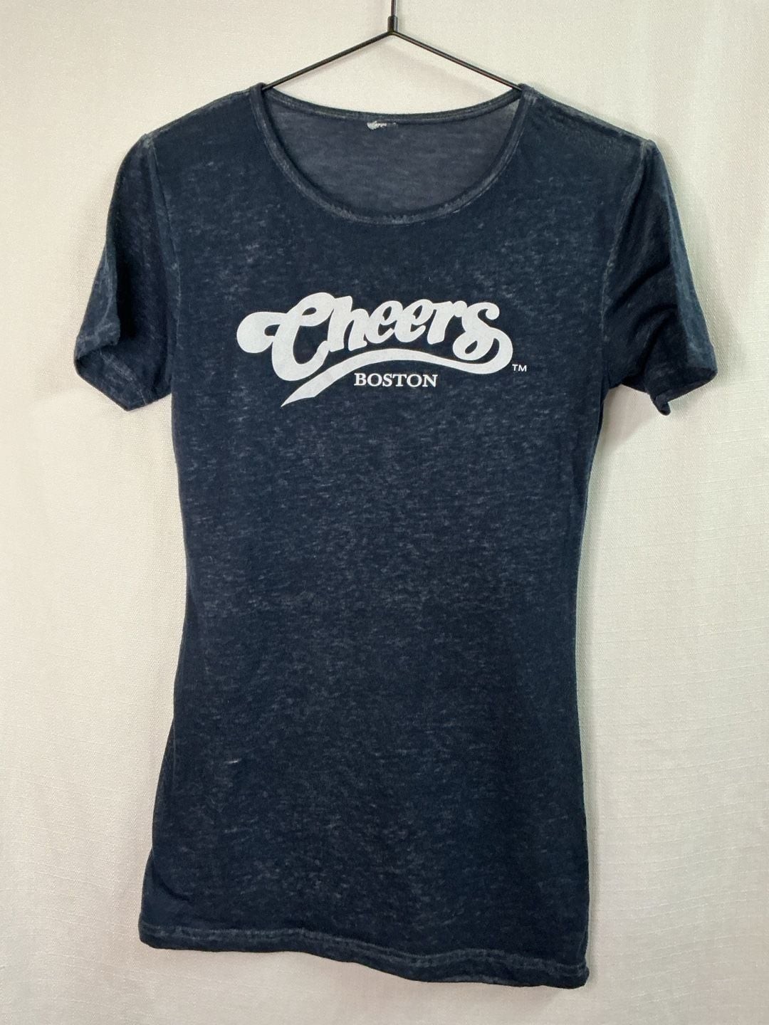 Cheers Boston Heather Navy Burnout Graphic T-Shirt