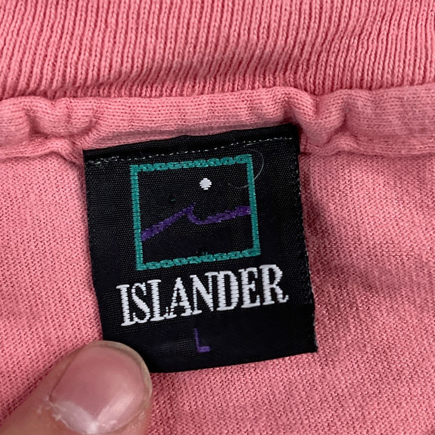 VINTAGE Islander Shirt Mens Large Pink Tropical Fish Sea Life Single Stitch USA gallery