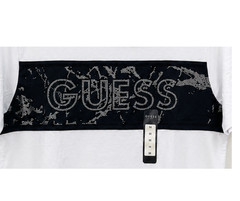 Guess Mens White Mesh Panel Logo Tee Short Sleeve Sizes XS- XL NWT