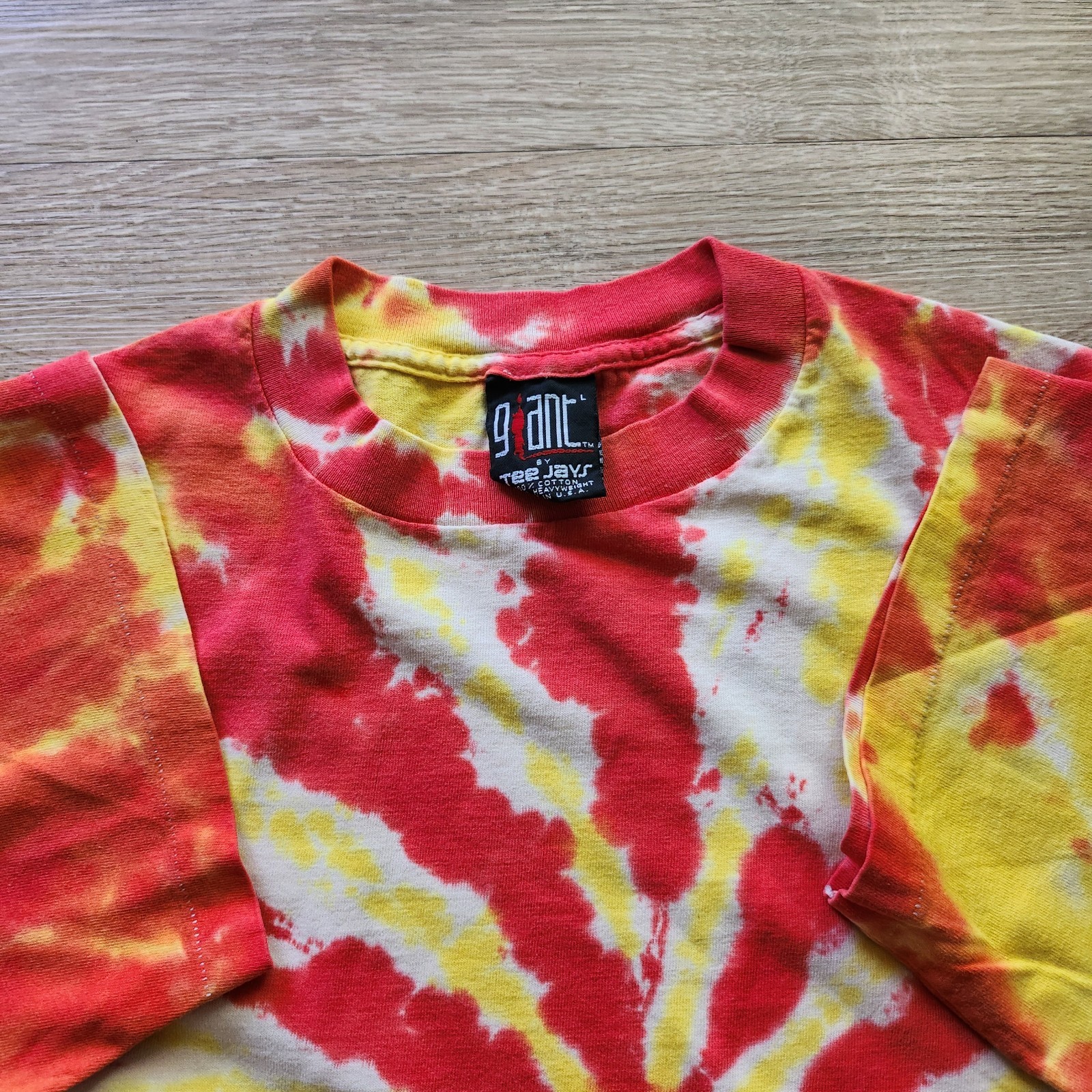 Vintage 90s Giant By Teejays Tie Dye Single Stitch Tshirt Size L gallery