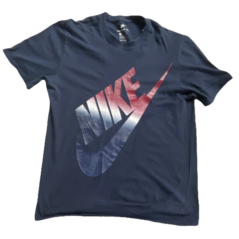 Nike The Nike Tee Blue Crew Neck Graphic Short Sleeve Athletic T-Shirt Men’s L