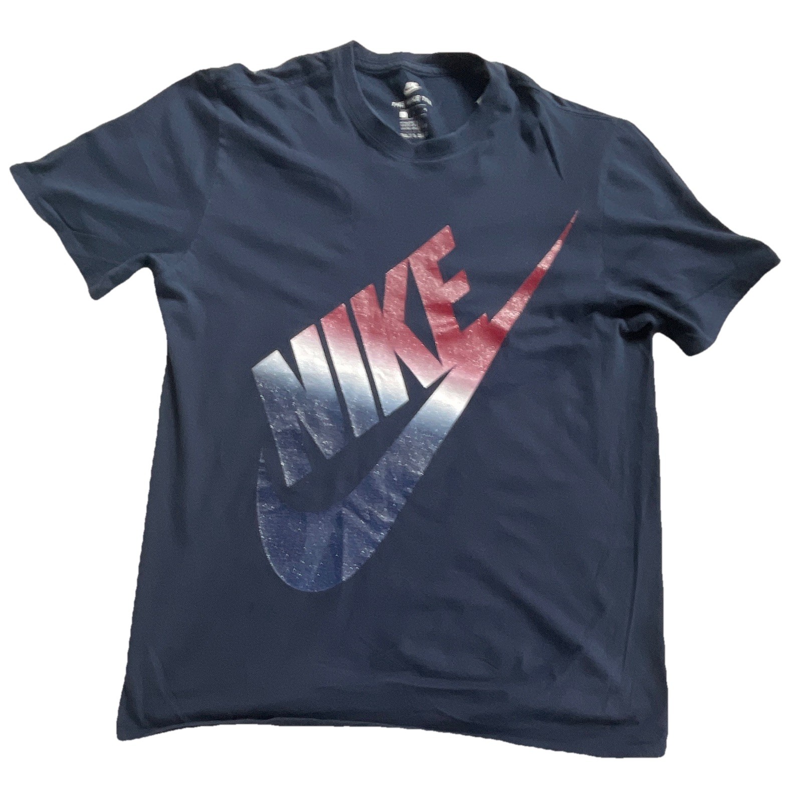Nike The Nike Tee Blue Crew Neck Graphic Short Sleeve Athletic T-Shirt Men’s L