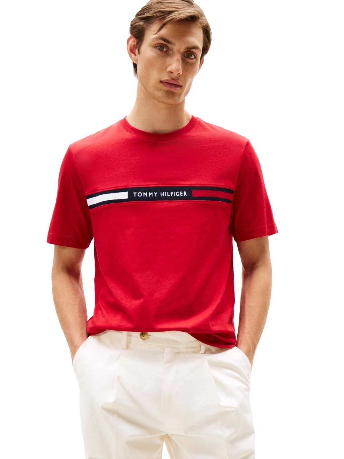 Tommy Hilfiger Men's Big & Tall Chest Insert Short Sleeve T-Shirt RED 3XLT NWT gallery