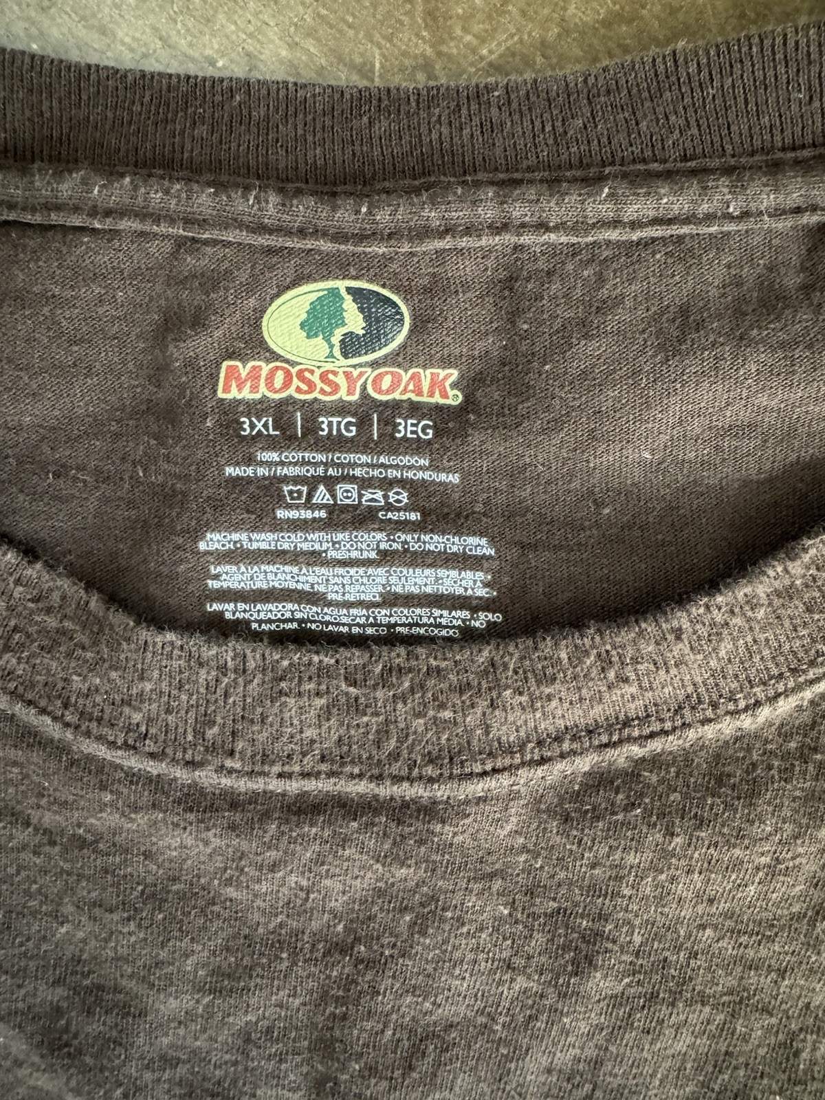 Mossy Oak Men's Short Sleeve T-Shirt Graphic Logo Size 3XL Brown Cotton Blend gallery