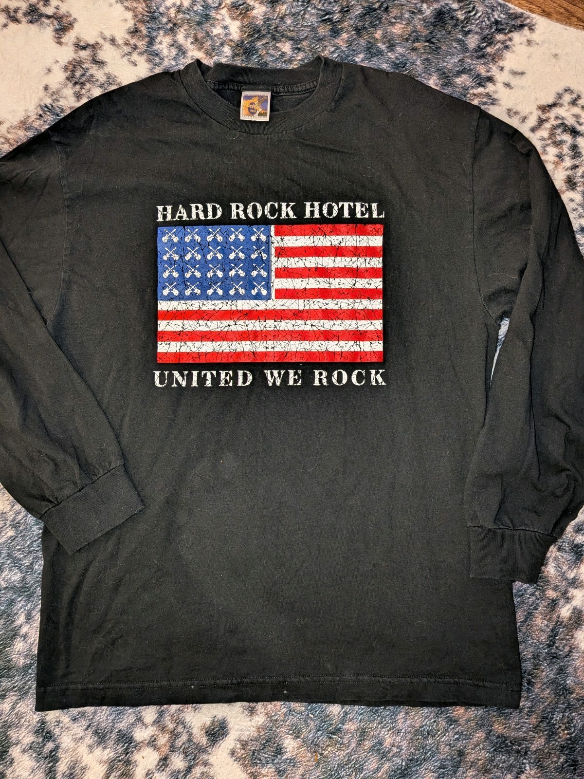 Vintage Hard Rock Hotel Las Vegas Long Sleeve T Shirt Mens Large USA Flag gallery