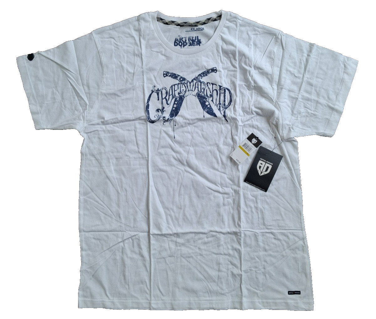 Artful Dodger Mens 4XL Short Sleeve T Shirt Craftsmanship Graphic Tee White Y2K gallery