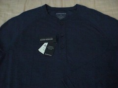 Mizzen + Main “EasyKnit” Henley Shirt, NWT – Men’s L + XL – Navy $78 Trim Fit