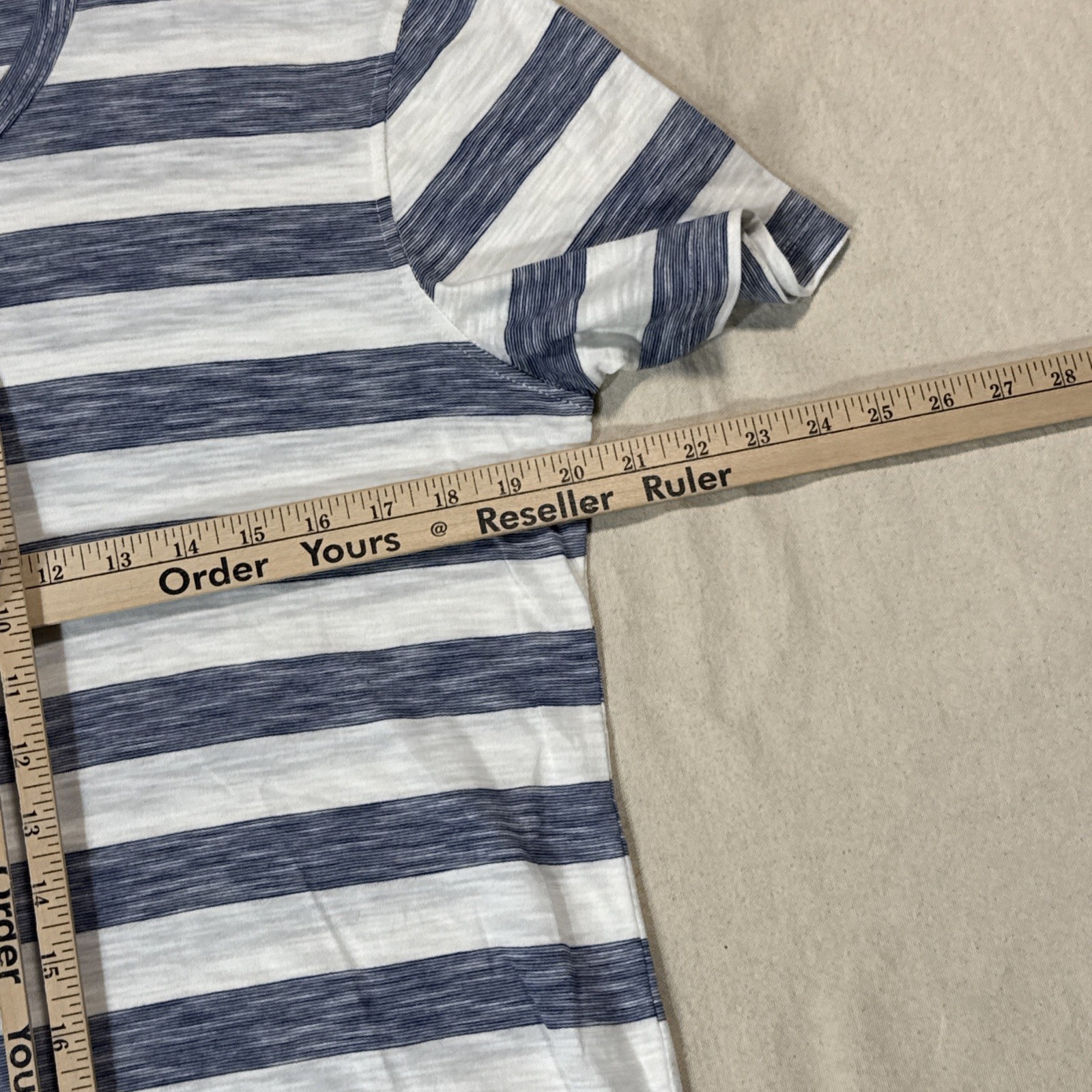 Daniel Buchler Shirt Mens M Blue White Striped Stretch Crew Neck Jersey Tee NWT gallery