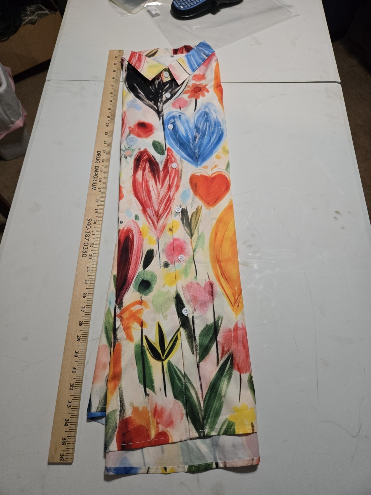 Plus 6XL Multicolor Floral Heart Collared Button-Up Top gallery