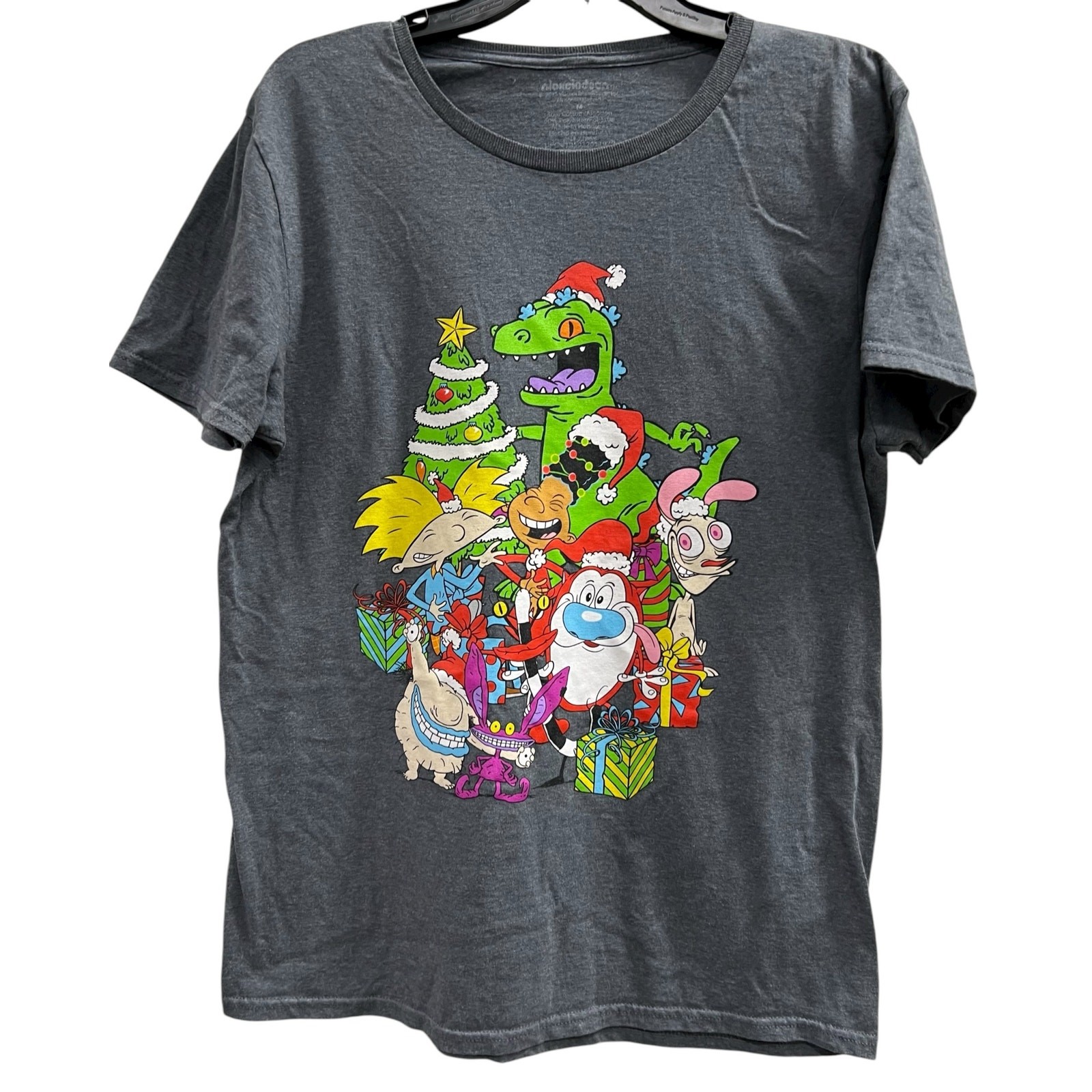 Christmas Holiday T-Shirt classic 90’s cartoon characters Men’s tee sz M