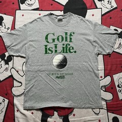 Vintage 90s Golf Is Life Sports Art T‑Shirt XL Gray