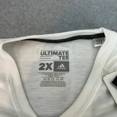 adidas Ultimate Tee White Black Logo Climalite Performance Casual Mens Size 2XL