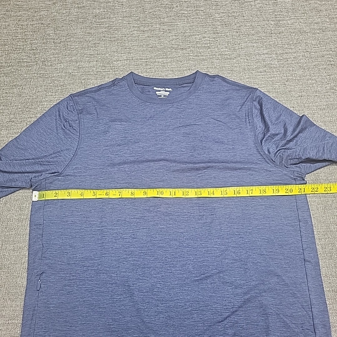 Members Mark Mens Top Medium Size Blue Long Sleeves Soft Pullover w Zip Pocket gallery