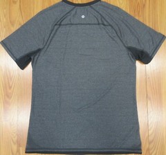 LULULEMON ATHLETICA T-SHIRT POLYESTER/SPANDEX GRAY & BLACK Sz MEDIUM, M