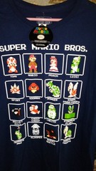 Super Mario Bros. Men’s 16 Character Pixel Boxes Blue shirt size L 👇🏻READ👇🏻
