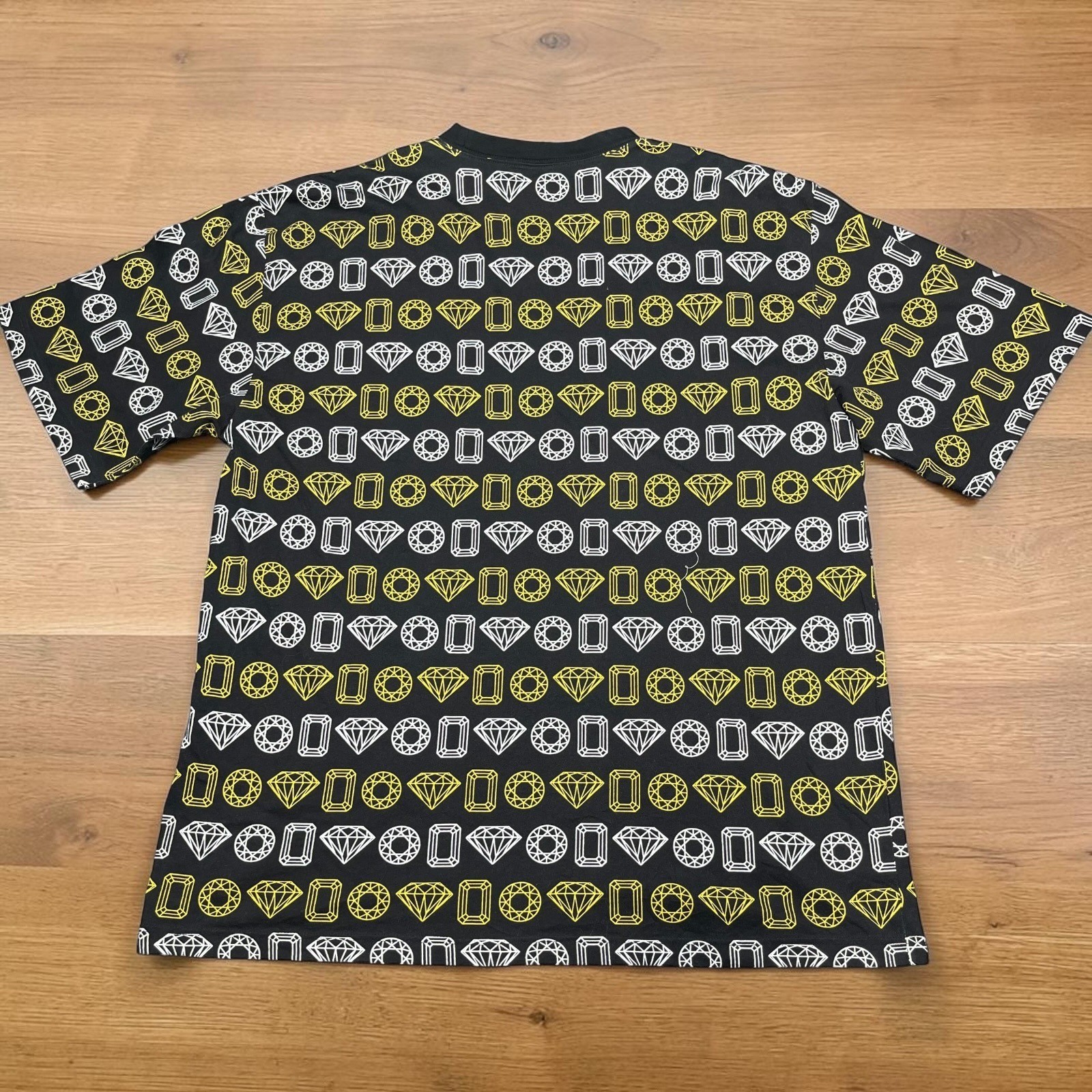 Vintage Y2K Marithe Francois Girbaud Mens 2X Black Diamond All Over Print Shirt gallery