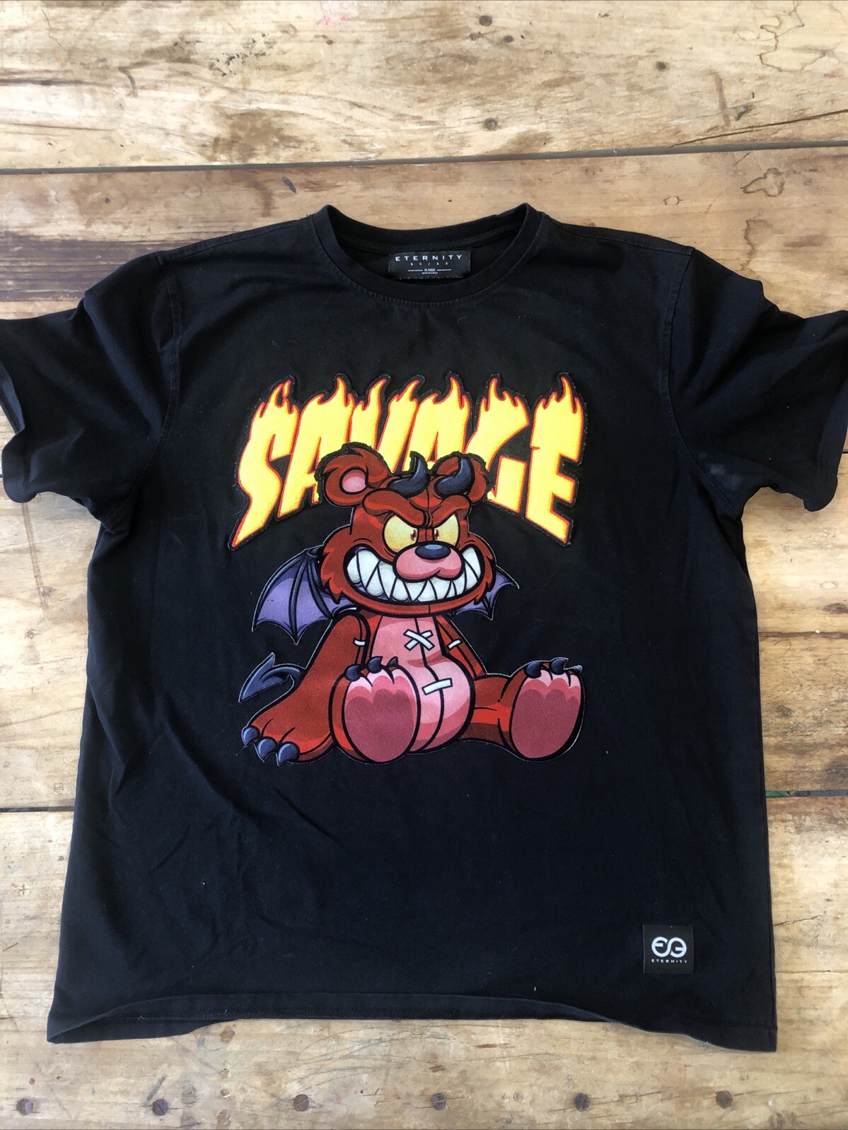 Mens eternity BC/AD savage Devil Bear Tee T Shirt xL Hip Hop Urban Streetwear