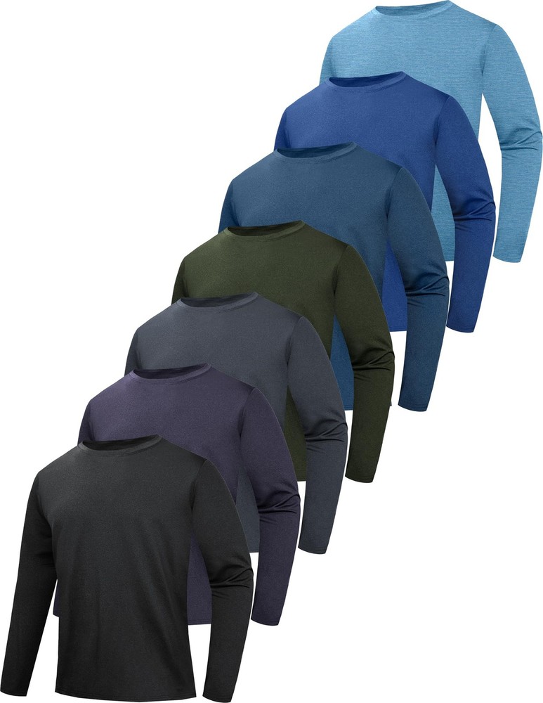 7 Pack Long Sleeve Shirts for Men Moisture Wicking Sun Protection UV UPF 50+ …