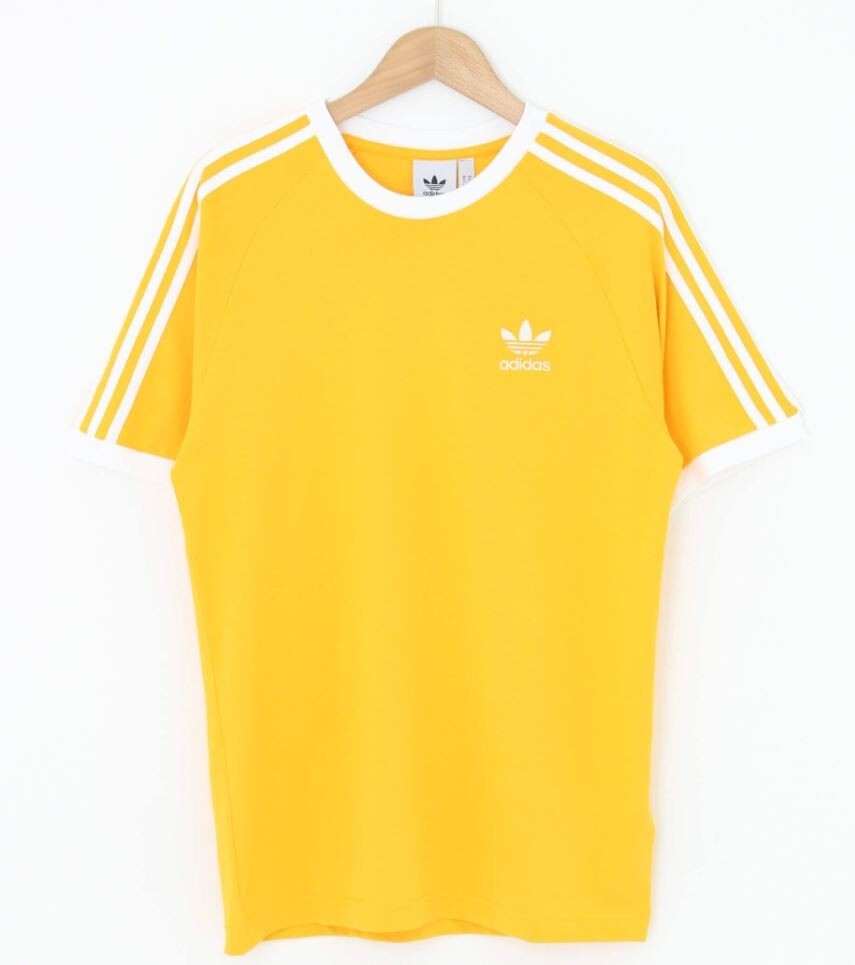NEW MEN'S ADIDAS ORIGINALS 3-STRIPES CALIFORNIA TEE SHIRT ~ SMALL ~ IM9388 GOLD gallery
