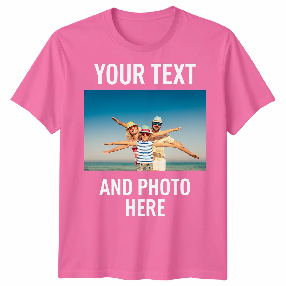 Personalised Unisex T Shirt Custom Print Your Own Photo Design And Text
