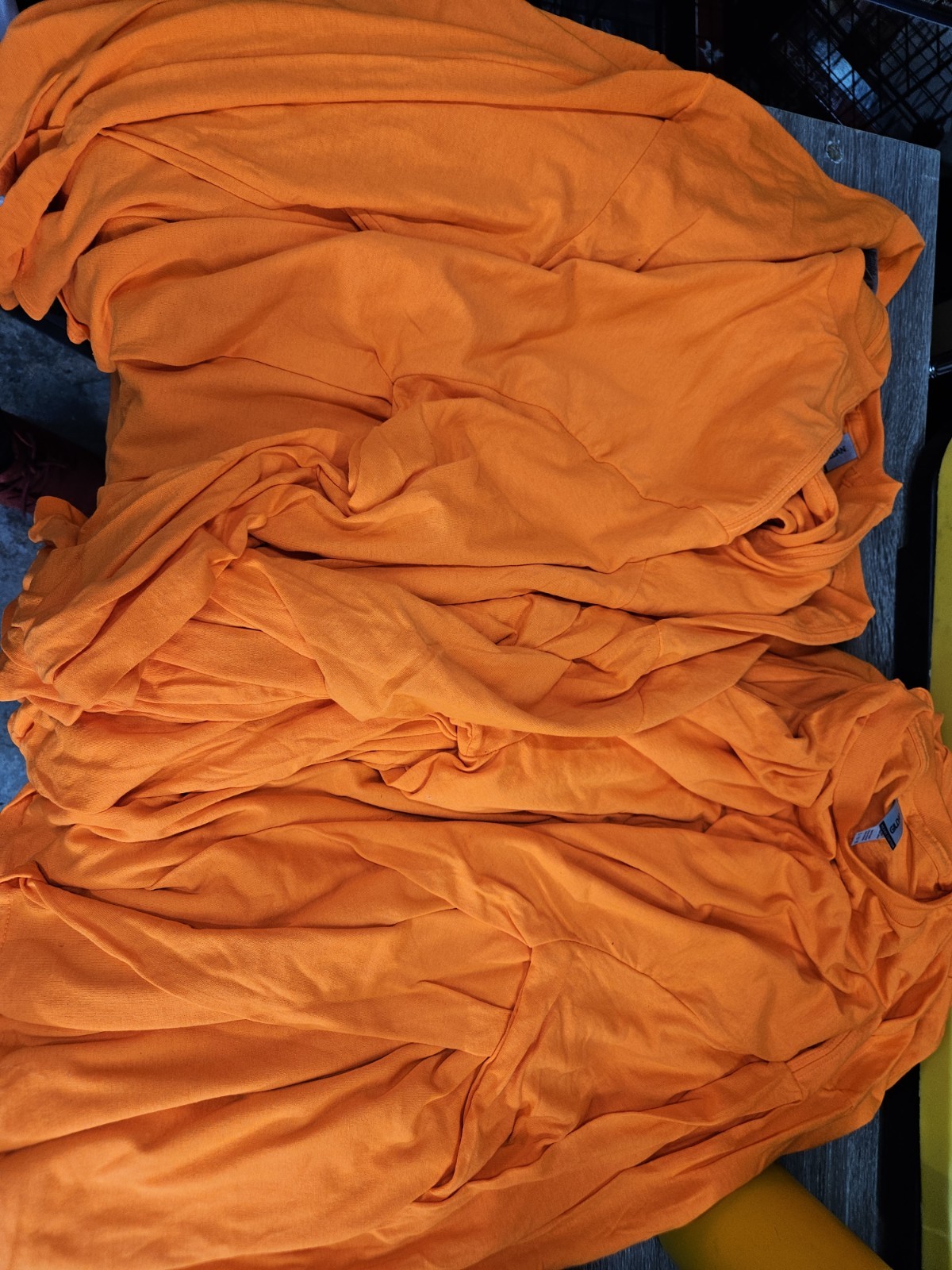 Gildan Ultra Cotton Mens Orange Crewneck Long Sleeve T-Shirt size XL LOT OF 2 gallery