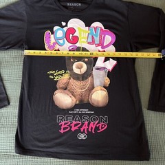 Reason Brand Teddy Bear Legend T-Shirt- Mens LARGE “the World Is Yours” Tee