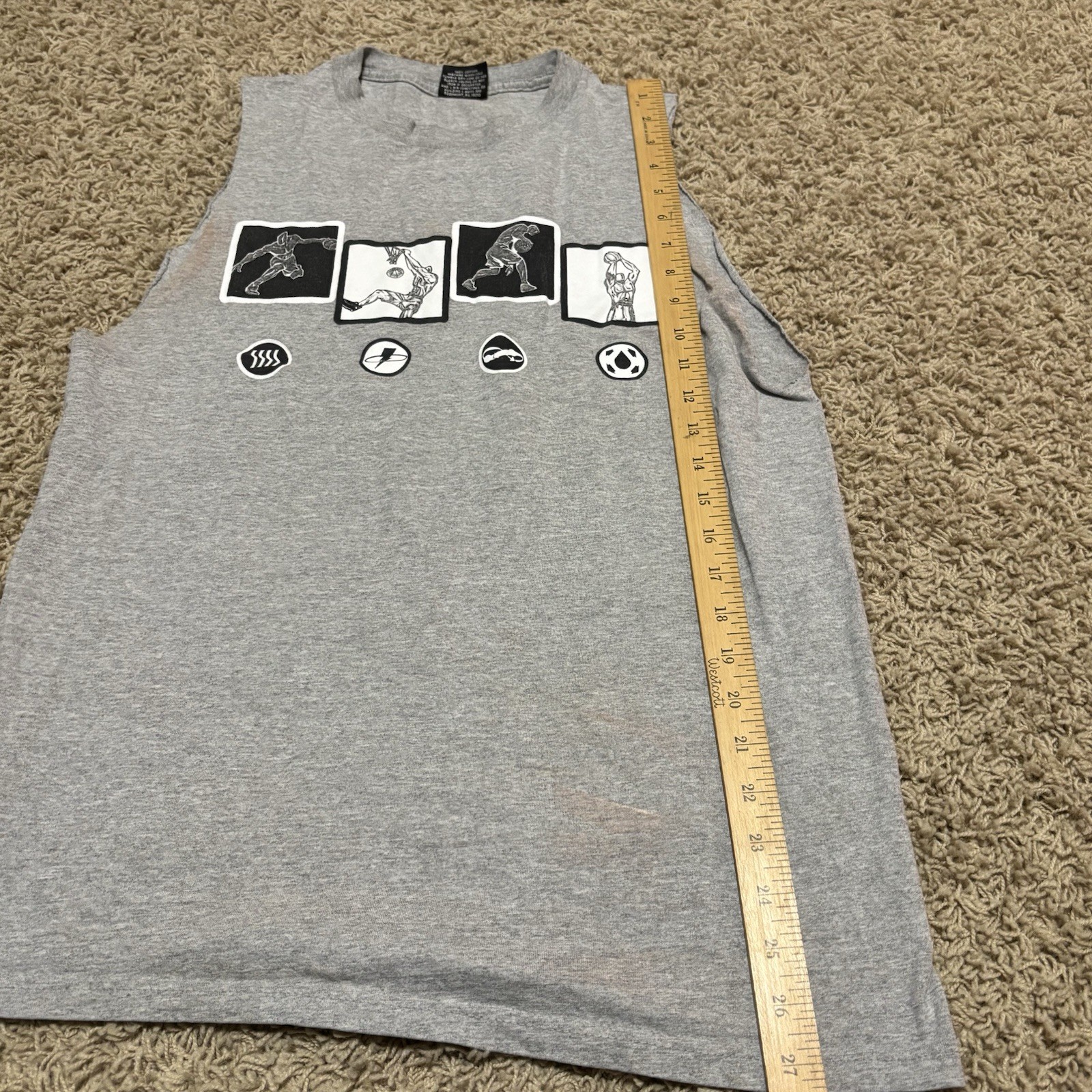 Vintage And 1 The Swerve Mens Medium Gray T Shirt USA Made Basketball Y2K gallery