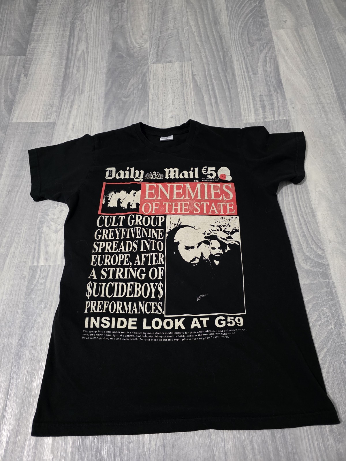 G59 Suicide Boys Daily Mail Enemies Of The State Rap Tee T-Shirt Adult M gallery