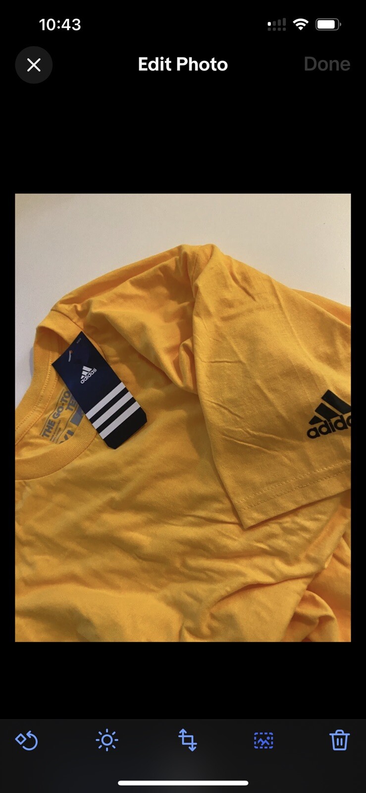 Adidas men's workout the go to tee shirt yellow 100% Cotton New gallery