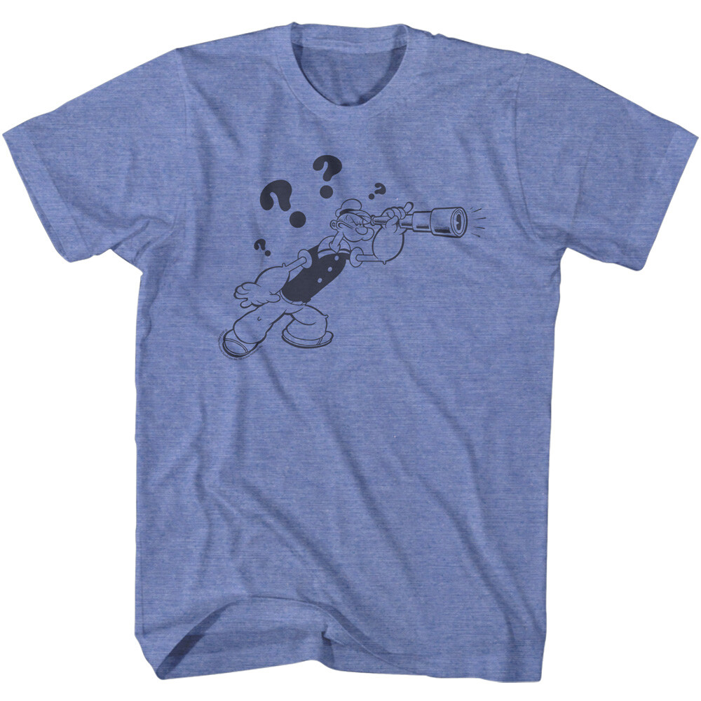 Popeye T-Shirt Sailor Man Spinach Man Player Licensed Lt Blue Heather SM - 2XL gallery