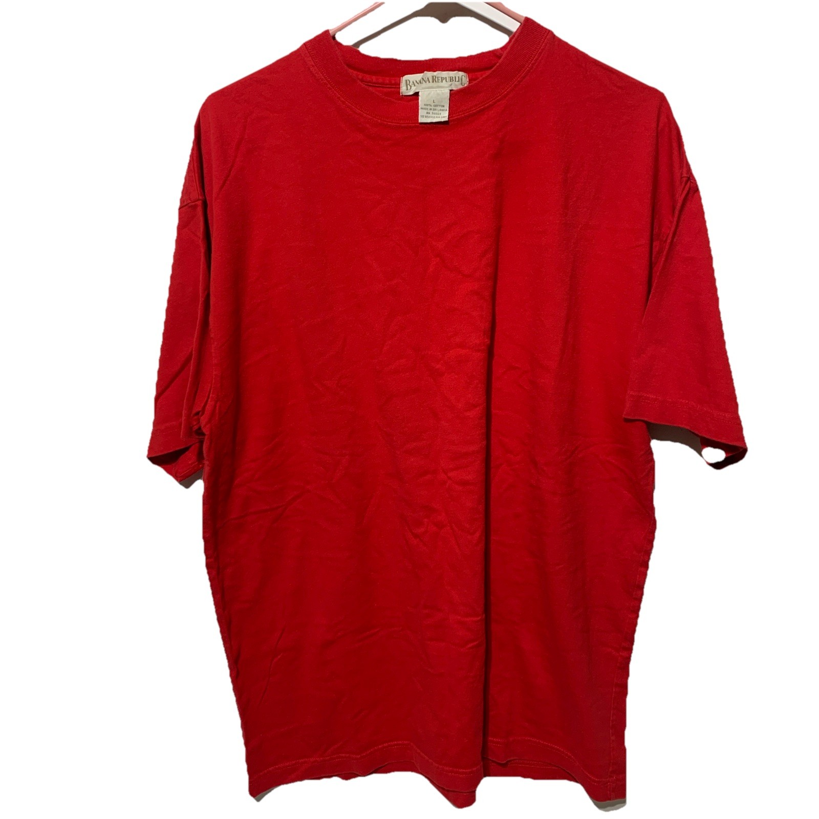 Vintage Banana Republic Shirt Mens Large Red Sri Lanka 80s 90s gallery